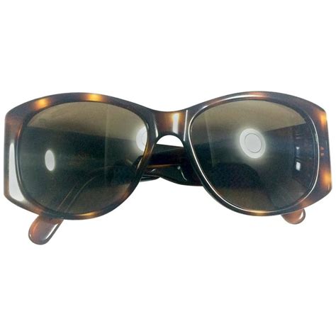 CHANEL CC 3230 Frame Logo Brown Yellow Sunglasses Vintage